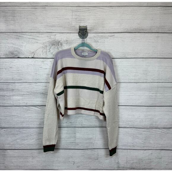 Pacsun Women's Striped Knit Crewneck Drop Shoulder Sweater Size XXL - Picture 1 of 7